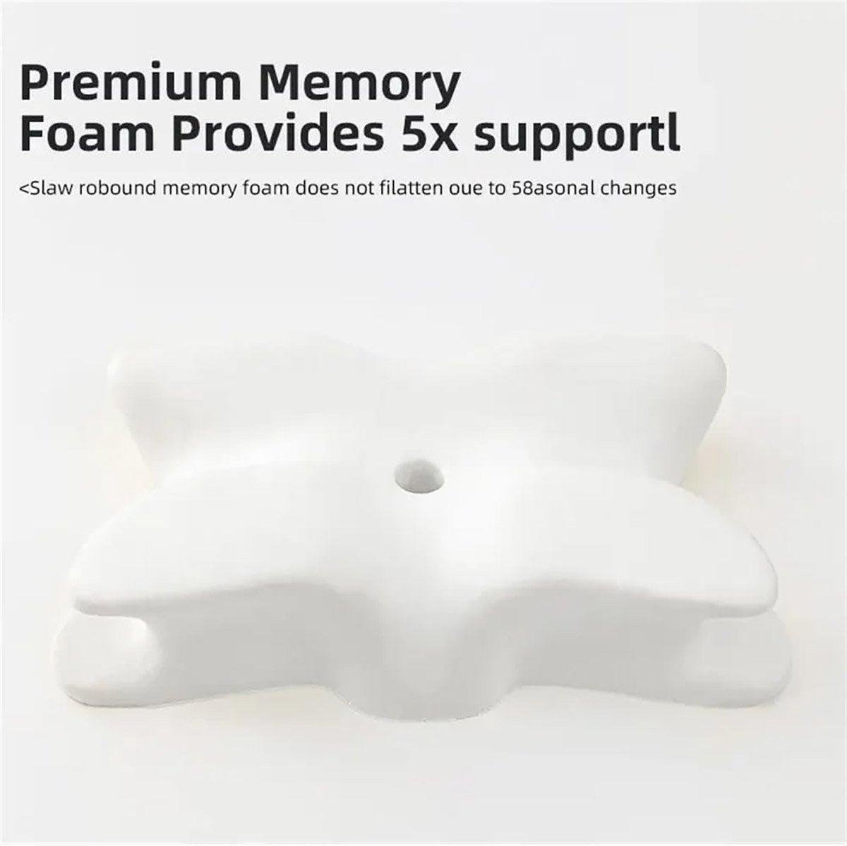 Memory Foam Butterfly Pillow Neck Support Slow Rebound Cervical Pillow - Dark Grey