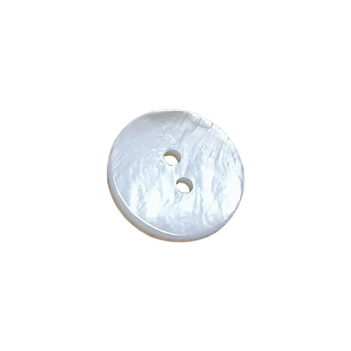 20pcs White Shirt Buttons Round Two Eyes Sewing Craft DIY Clothing Supplies - 18mm