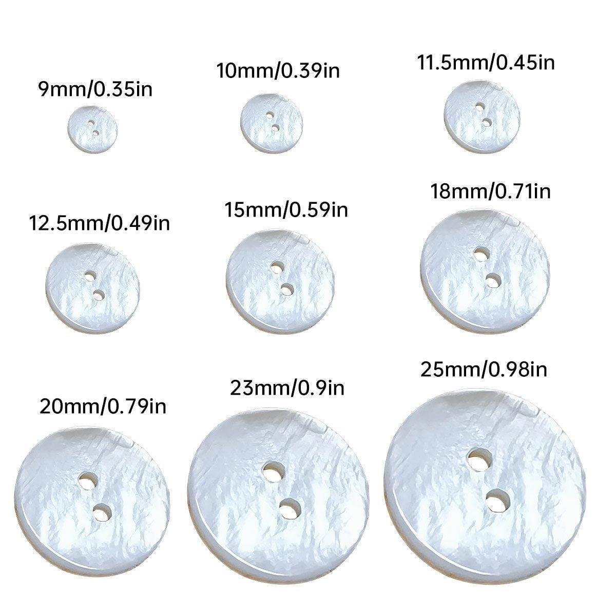 20pcs White Shirt Buttons Round Two Eyes Sewing Craft DIY Clothing Supplies - 20mm