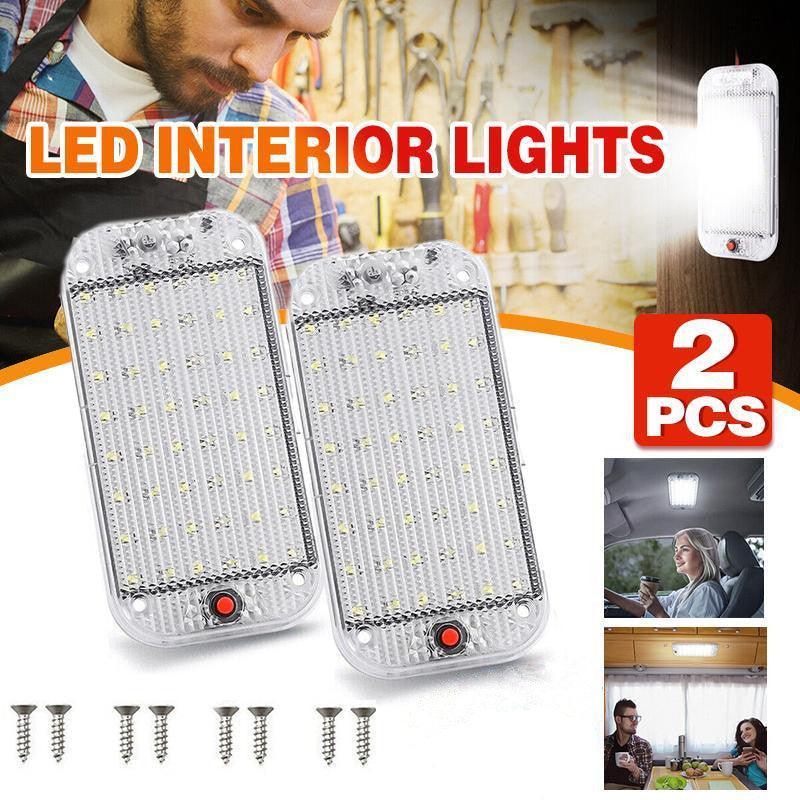2Pcs 12V 48Led Truck Car Ute Caravan Interior Roof Ceiling Dome Light Cabin Lamp