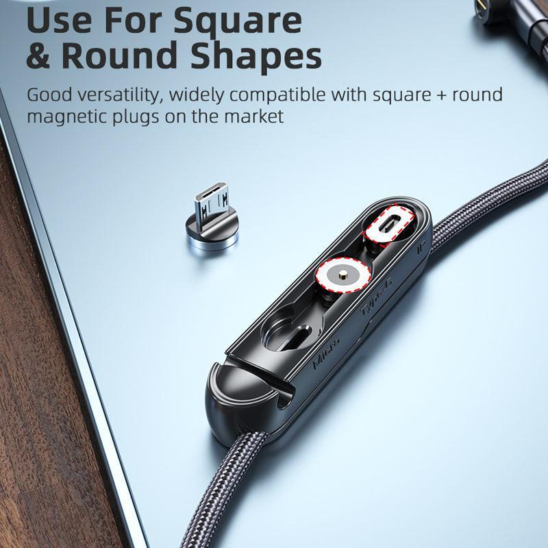 1m 2m Braided Charging Cable with Detachable Connectors for Type C Micro Lightning - Magnet Cable-Red-Type C-1M