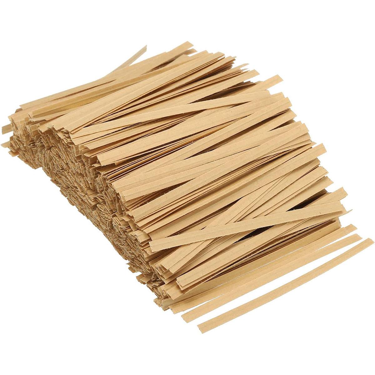 1000pcs Paper Tie Tape Wire 8/10/15cm for Baking Packing Bag Sealing Supplies - White-10cm