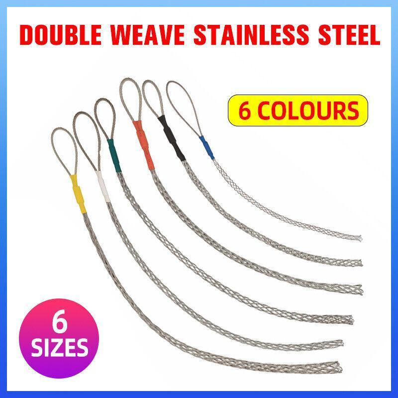 Stainless Steel Cable Pulling Sock Wire Grip Tool for NBN Telstra Ducting 6 Sizes - White(15-20MM)