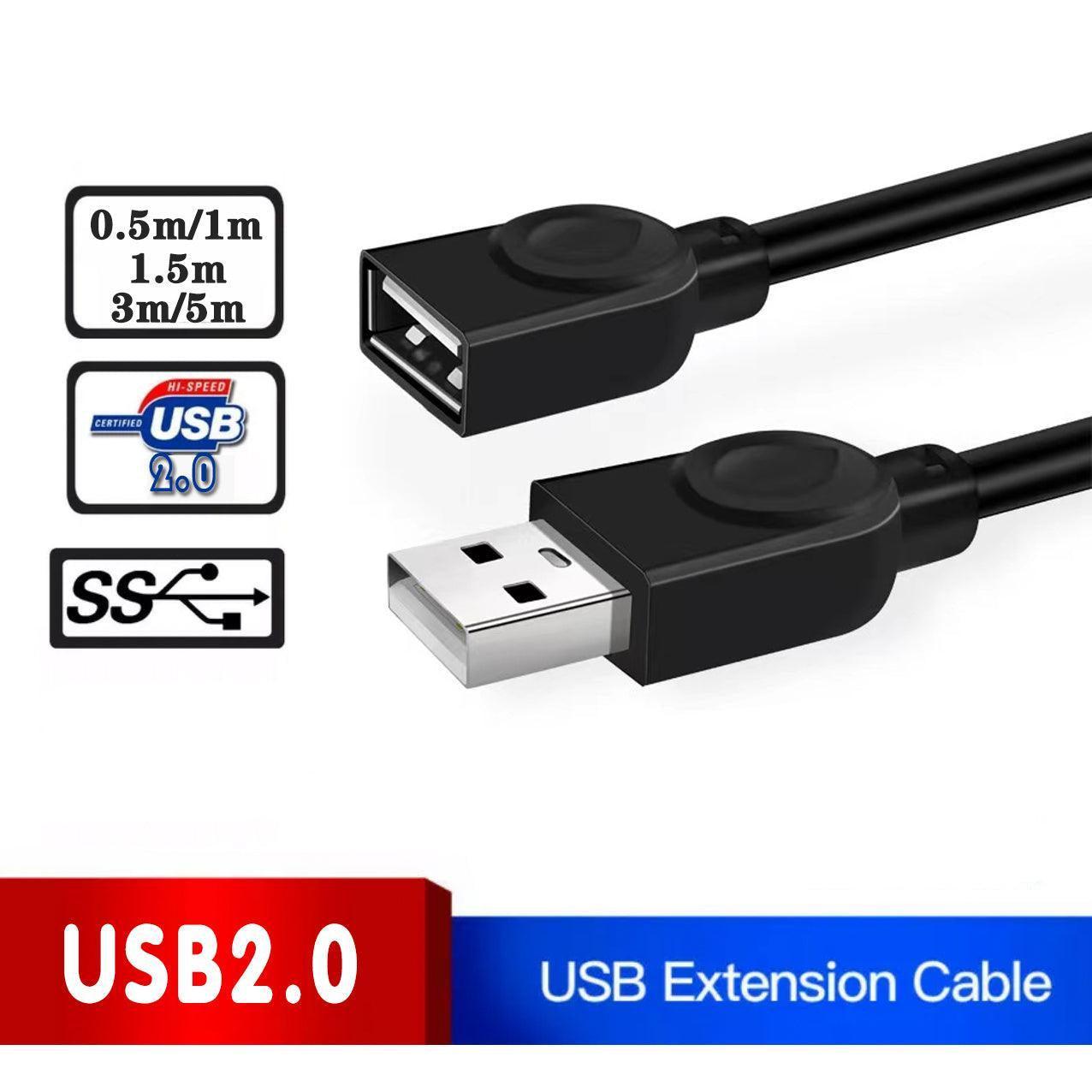 Usb Extension Data Cable 2.0 A Male To A Female Long Cord For Macbook & Computer - 3 m
