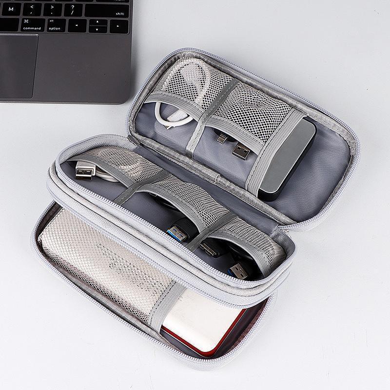 Electronic Accessories Cable Bag Organizer Travel Pouch Storage Cases Charger - Navy