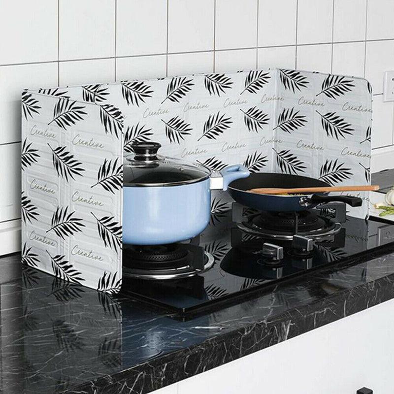 Kitchen Oil Splash Guard Wall Foil Protector Stove Cover Removable Baffle Screen - Cactus