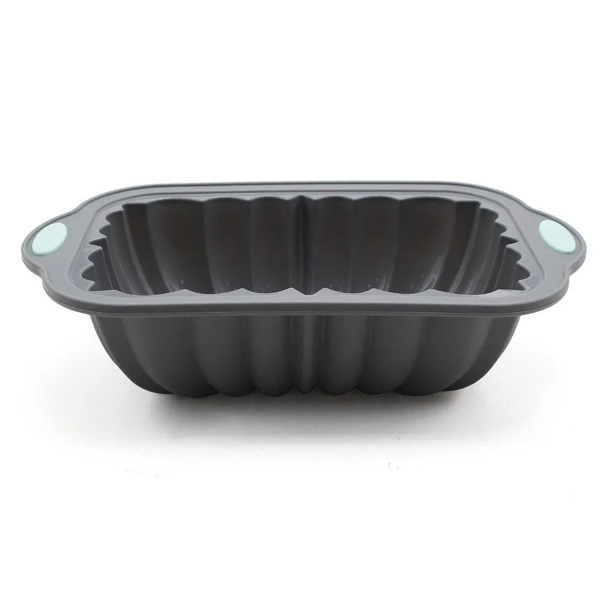 1-Piece Rectangular Flower-Pattern Cake Pan, Grey