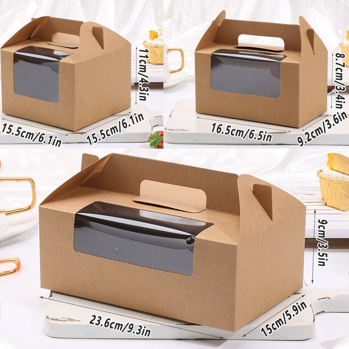 25pcs Portable Cupcake Packaging Box with Transparent Window for Easy Opening - White-2Cup