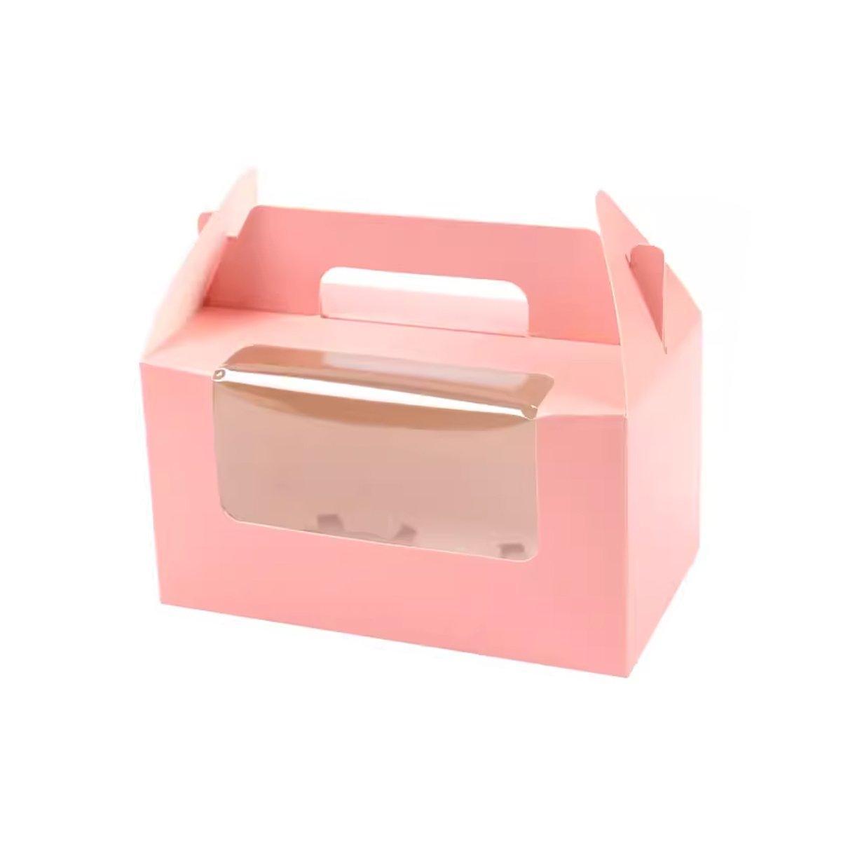 25pcs Portable Cupcake Packaging Box with Transparent Window for Easy Opening - White-2Cup