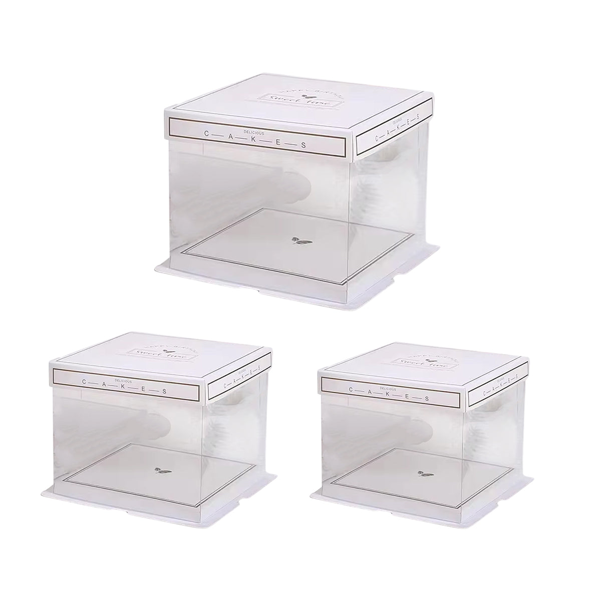 10PCS Clear Cake Box Treat Display Portable Packaging Food Safe PET Birthday - 6inch