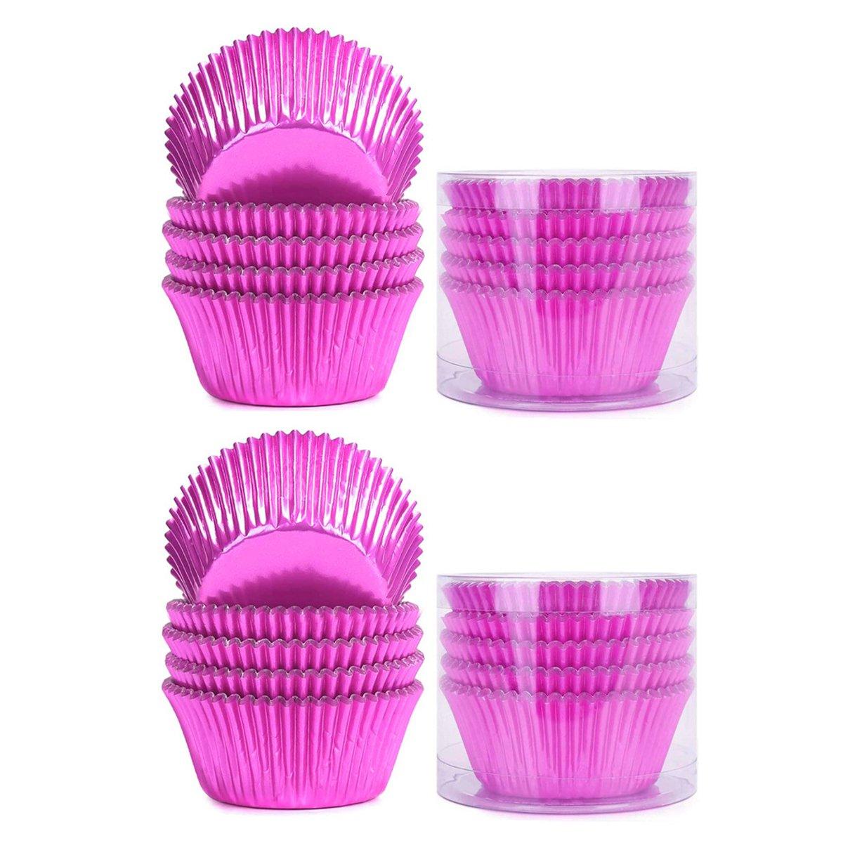 200 Pcs Colored Baking Paper Cupcake Trays Muffin Liners for Party Baking - Gold