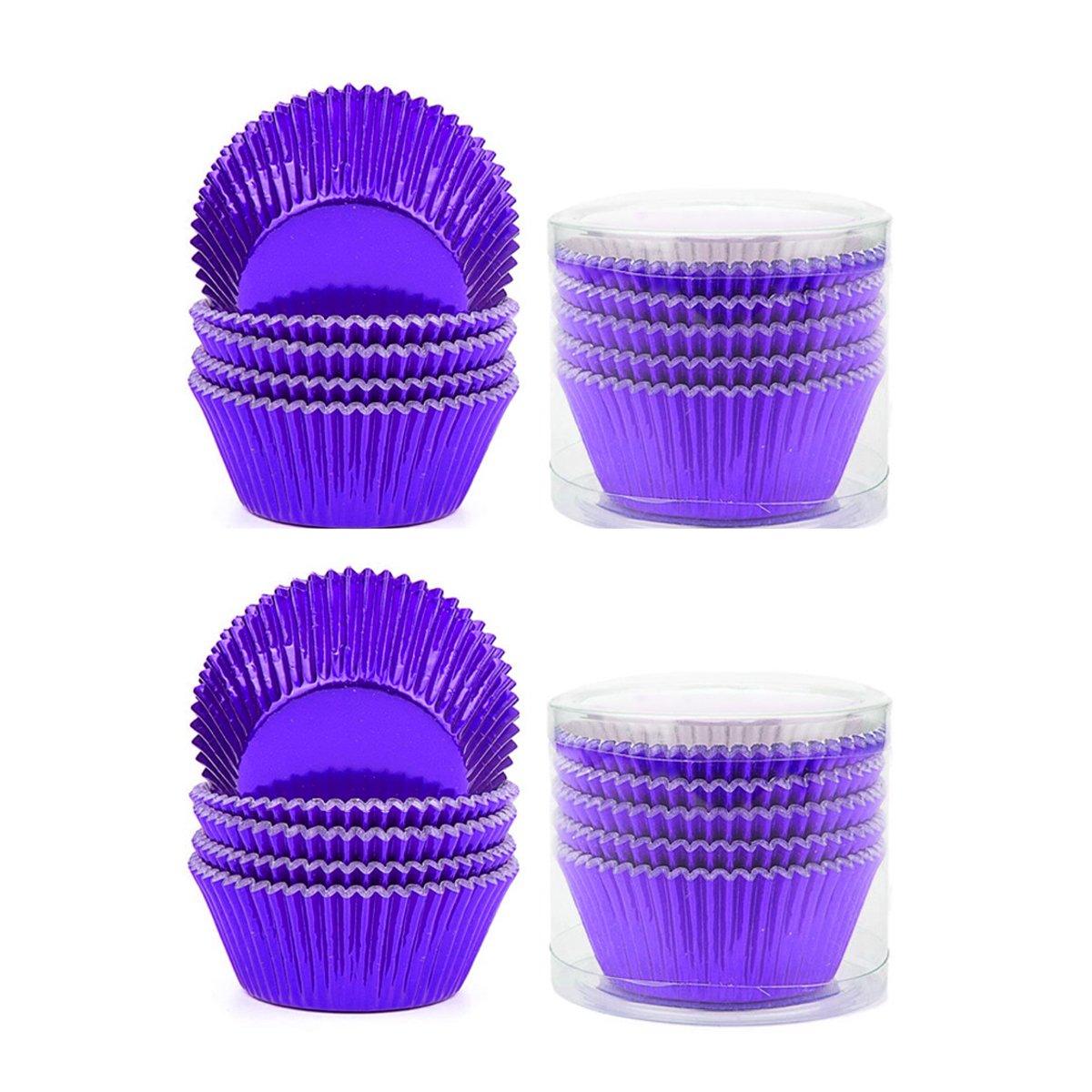 200 Pcs Colored Baking Paper Cupcake Trays Muffin Liners for Party Baking - Pink