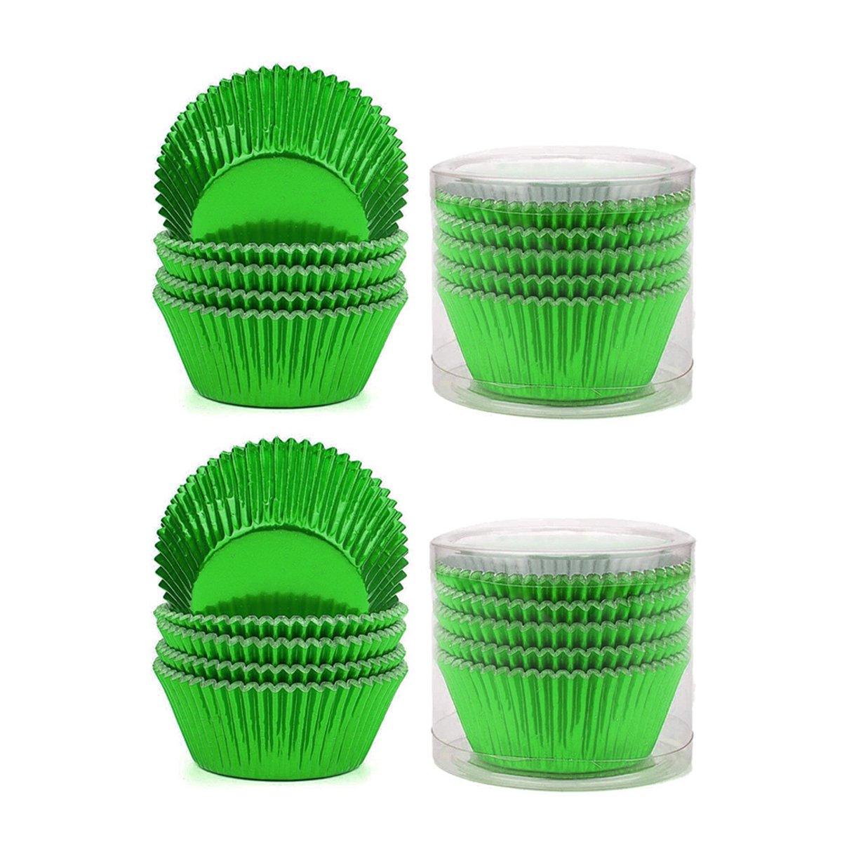 200 Pcs Colored Baking Paper Cupcake Trays Muffin Liners for Party Baking - Rose Gold