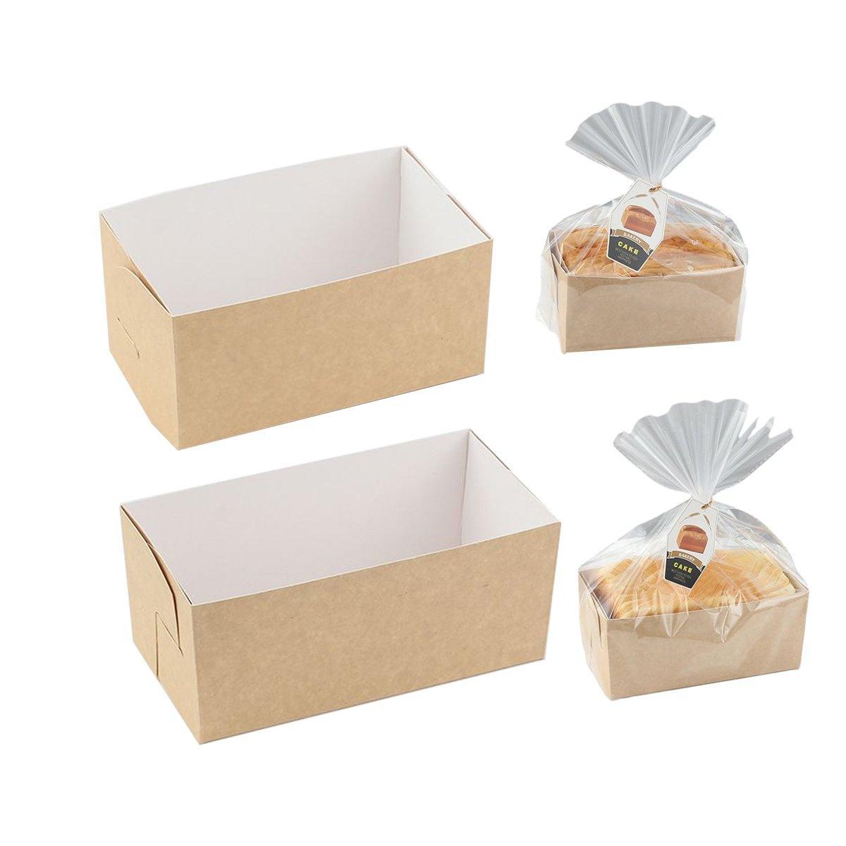100pcs Cake Bread Packaging Box Toast Paper Carton Bakery Boxes for Party - 450g
