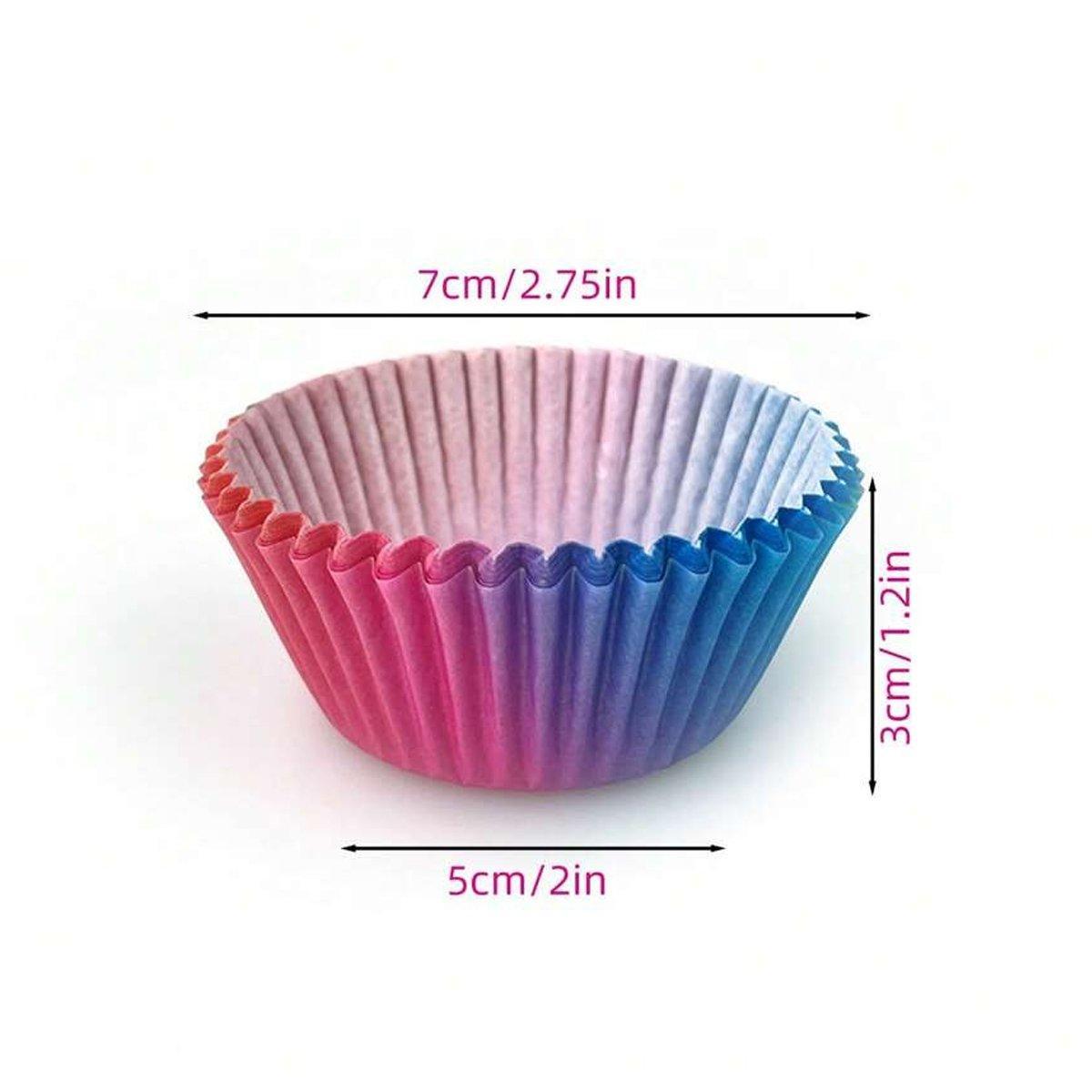 300pcs Gradient Colour Cupcake Paper Cases Baking Moulds Muffin Liners Set