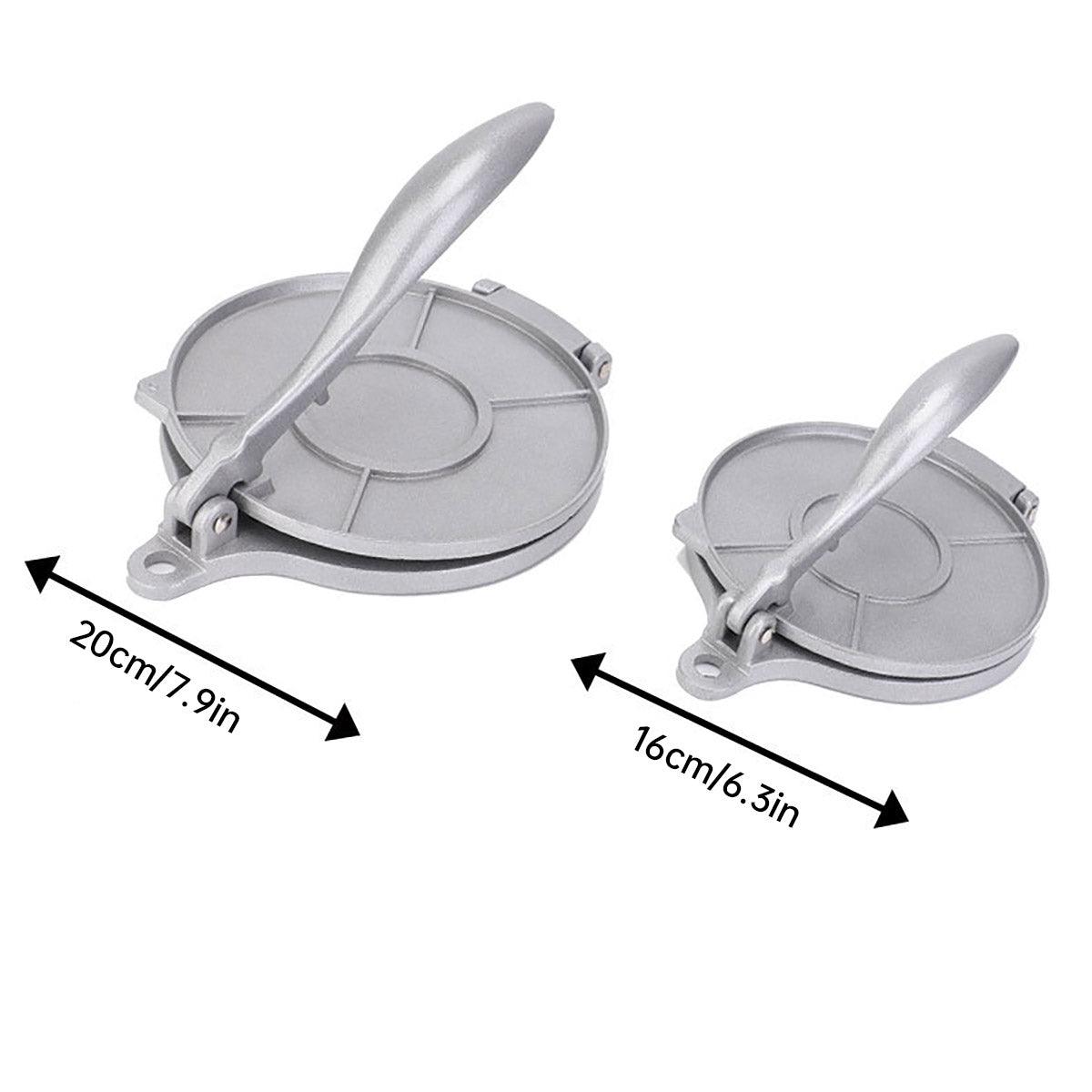 16/20cm Premium Tortilla Press Flat Bread Maker Taco Roti Chapati Health Food - Silver-16cm