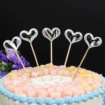 Happy Birthday Acrylic Cake Topper Cake Decoration Golden Silver Party - Blue- Heart