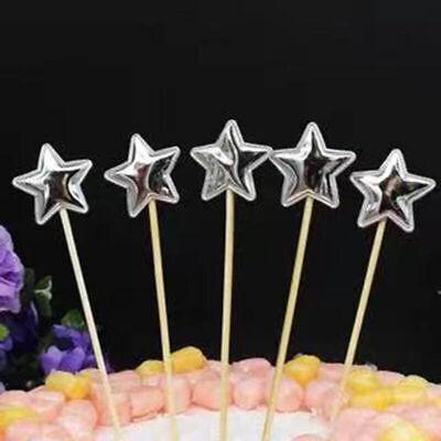 Happy Birthday Acrylic Cake Topper Cake Decoration Golden Silver Party - Rose Red-Star