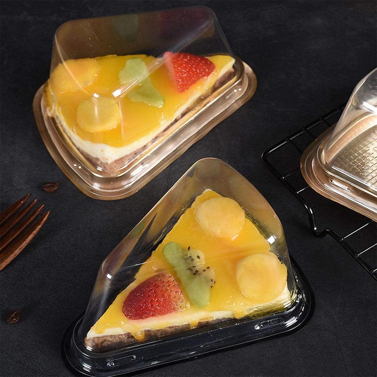 100pcs Triangle Cake Boxes for Bakery Packaging Pastry Gift Boxes for Parties - Black-8x15x7cm