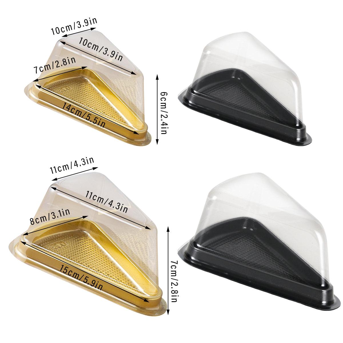 100pcs Triangle Cake Boxes for Bakery Packaging Pastry Gift Boxes for Parties - Gold-8x15x7cm