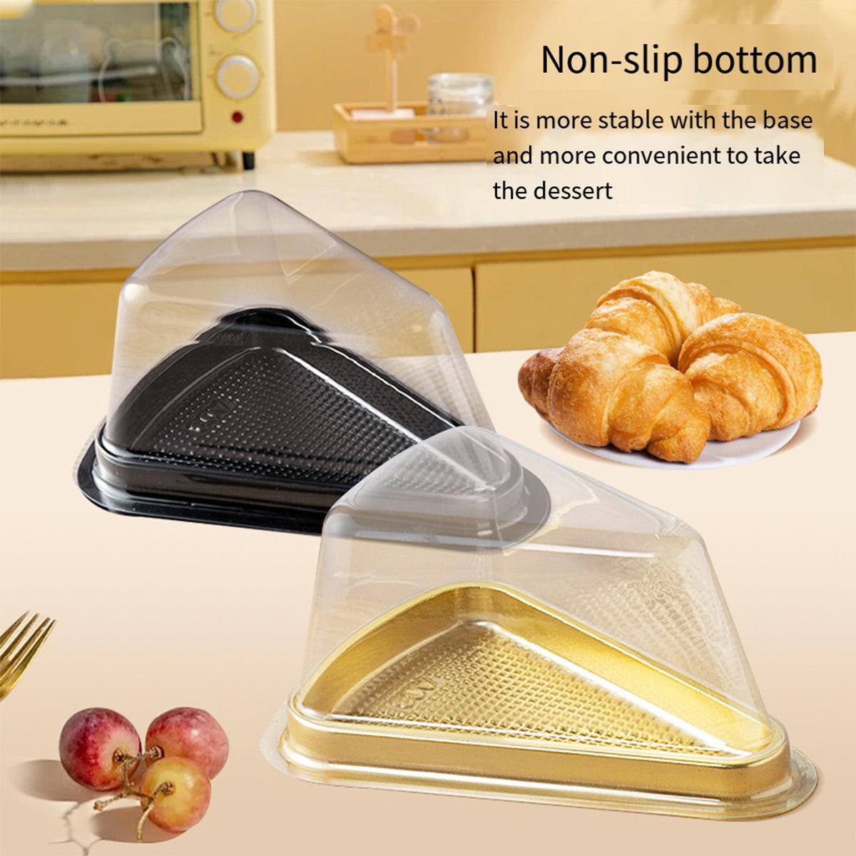 100pcs Triangle Cake Boxes for Bakery Packaging Pastry Gift Boxes for Parties - Gold-8x15x7cm