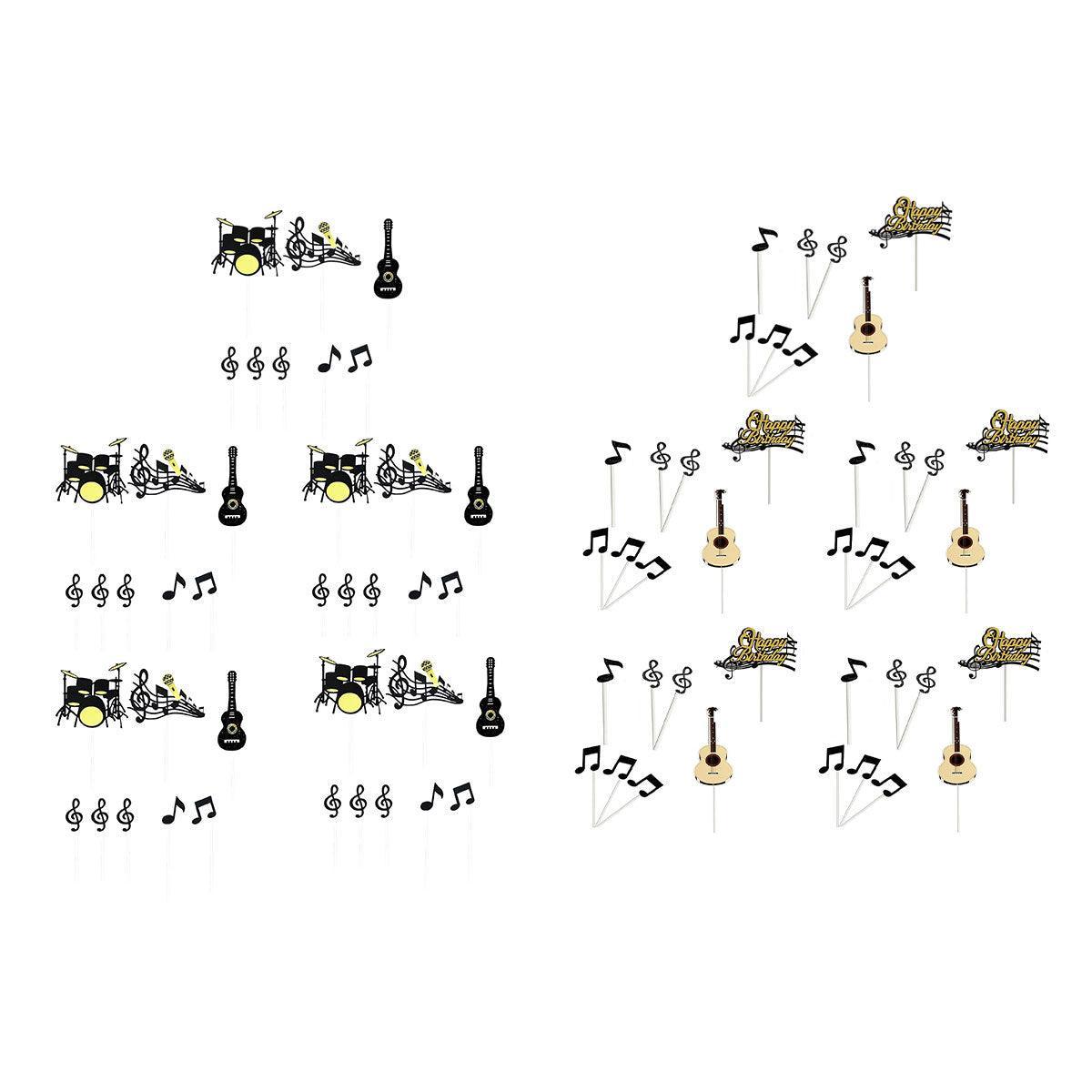 Music Notes Violin Cake Decoration Materials Birthday Cake Topper Inserts - 2