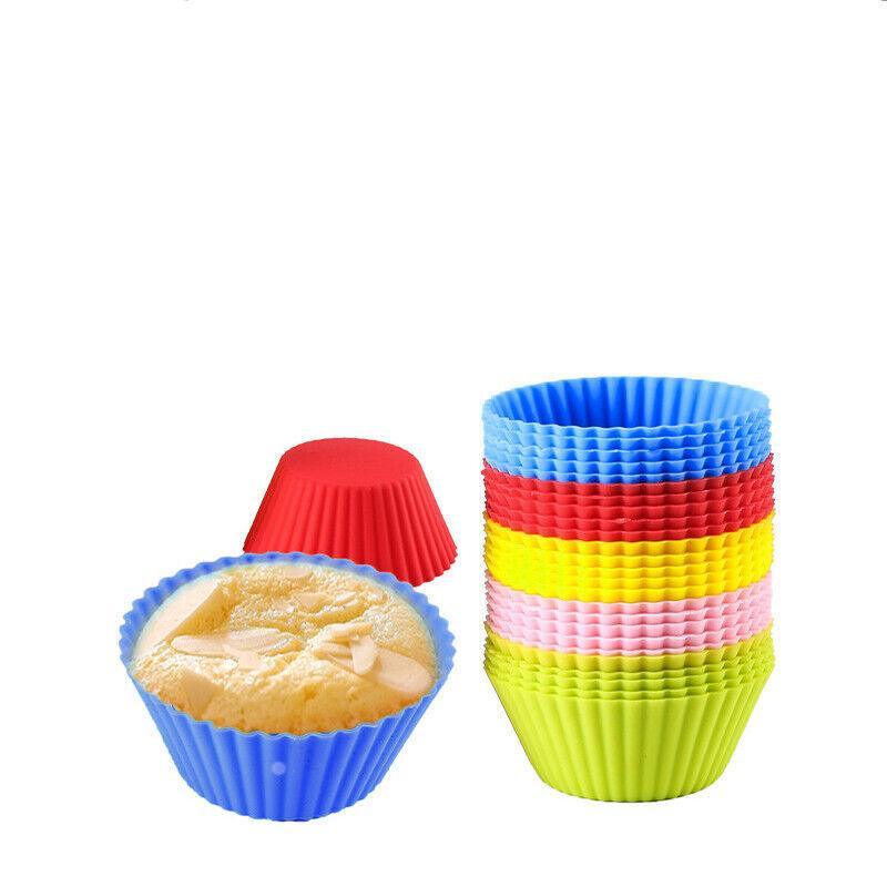 20x Round Cup Cake Baking Mould Silicone Muffin Cups DIY
