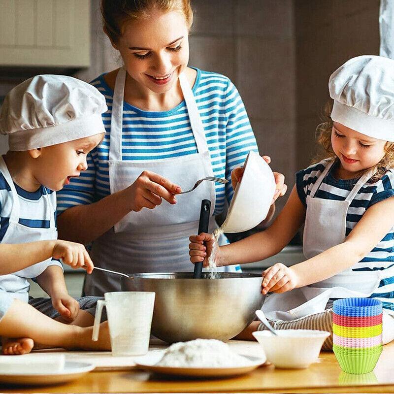 20x Round Cup Cake Baking Mould Silicone Muffin Cups DIY