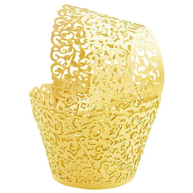 25pcs Laser Cut Cupcake Wrappers Wedding Party Baking Decorations in 8 Colours - Light Purple