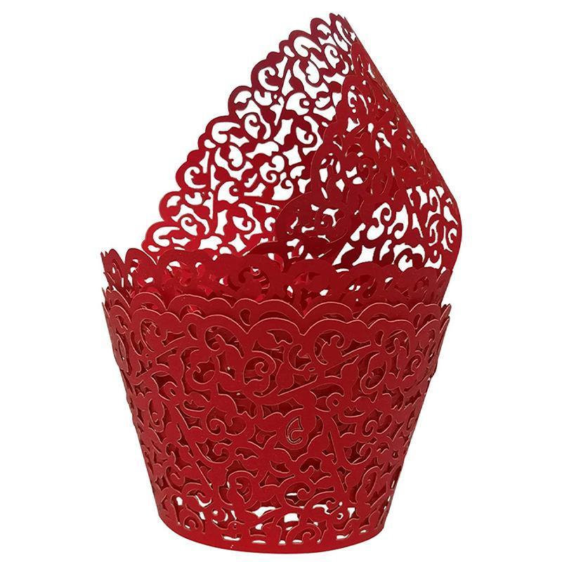 25pcs Laser Cut Cupcake Wrappers Wedding Party Baking Decorations in 8 Colours - Light Purple