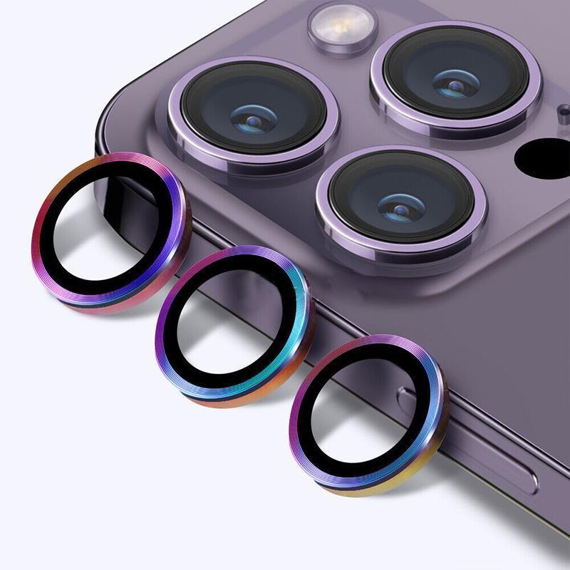 For iPhone 14/14 Plus Metal Camera Lens Glass Screen Protector - Light Puple