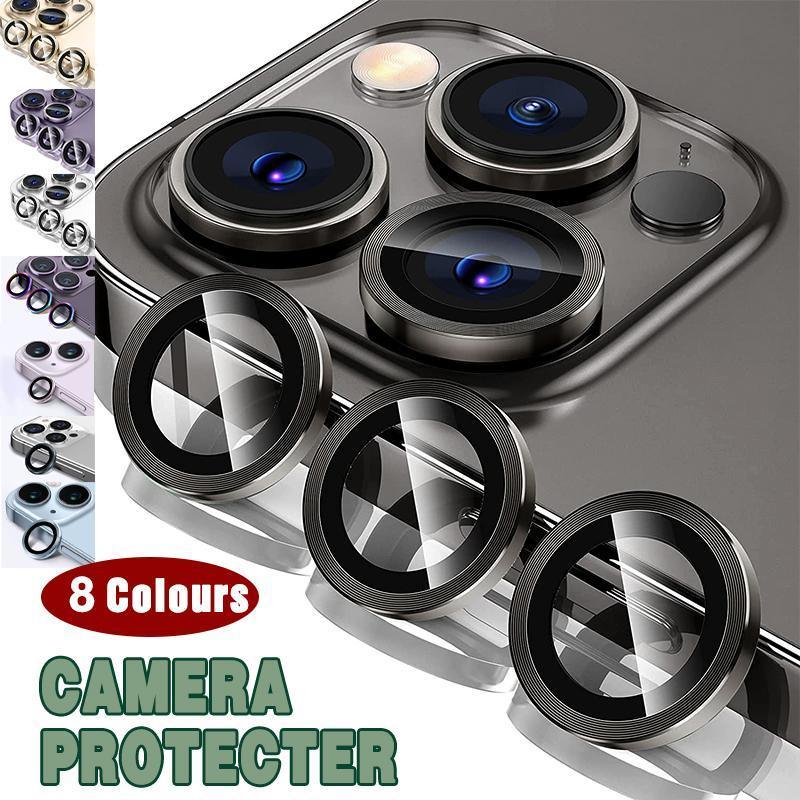 For iPhone 14/14 Plus Metal Camera Lens Glass Screen Protector - Silver