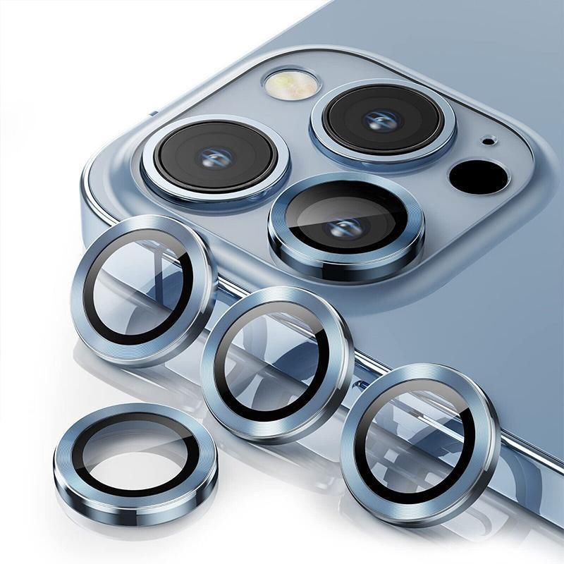 For iPhone 14/14 Plus Metal Camera Lens Glass Screen Protector - Silver