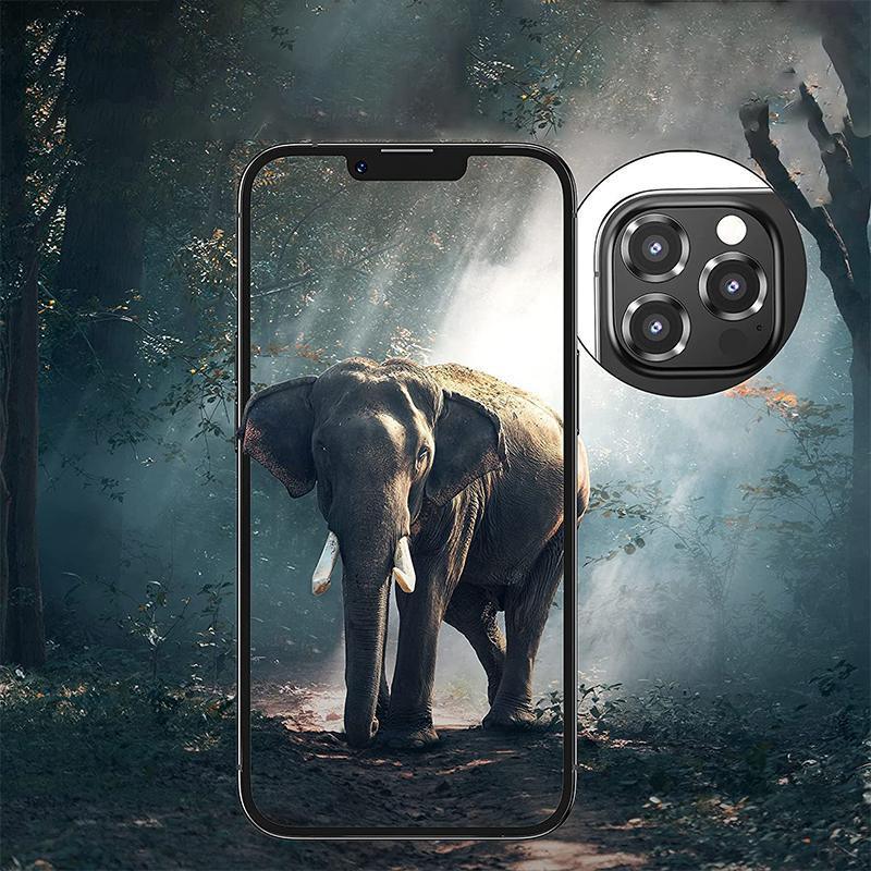 For iPhone 14/14 Plus Metal Camera Lens Glass Screen Protector - Silver