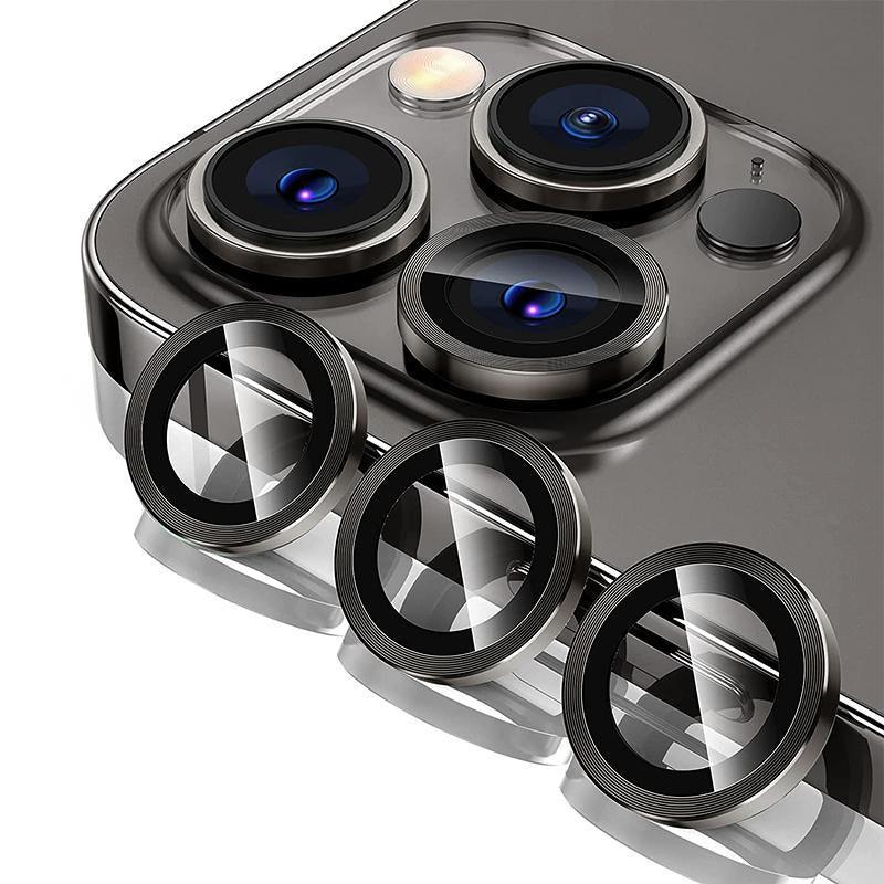 For iPhone 14/14 Plus Metal Camera Lens Glass Screen Protector - Silver