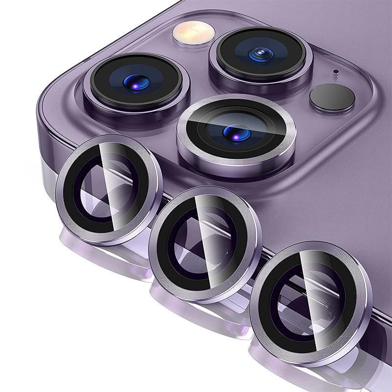 For iPhone 14/14 Plus Metal Camera Lens Glass Screen Protector - Silver
