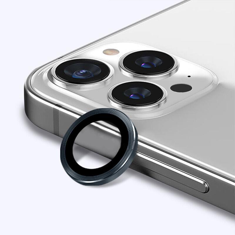 For iPhone 14/14 Plus Metal Camera Lens Glass Screen Protector - Silver