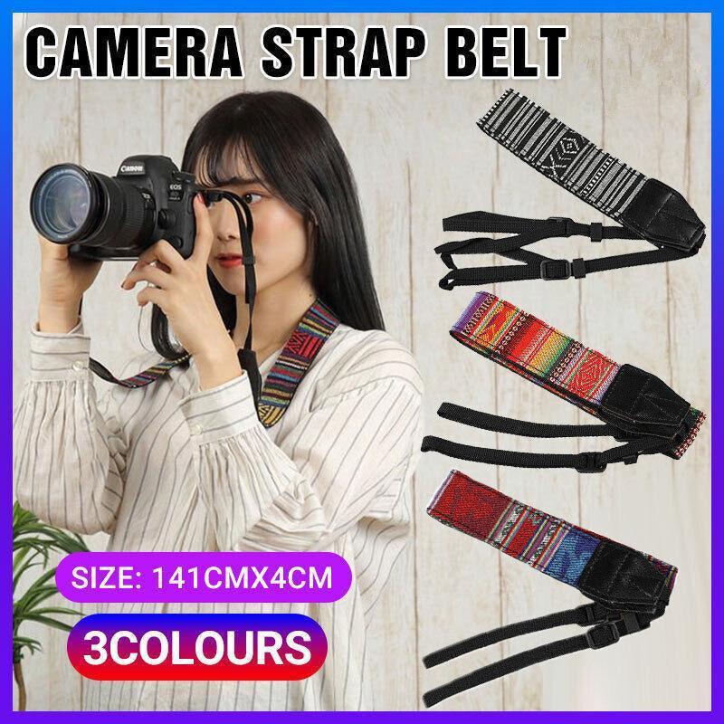 Camera Strap Compatible With Sony Nikon Olympus Dslr Canon Vintage Shoulder Neck - Red
