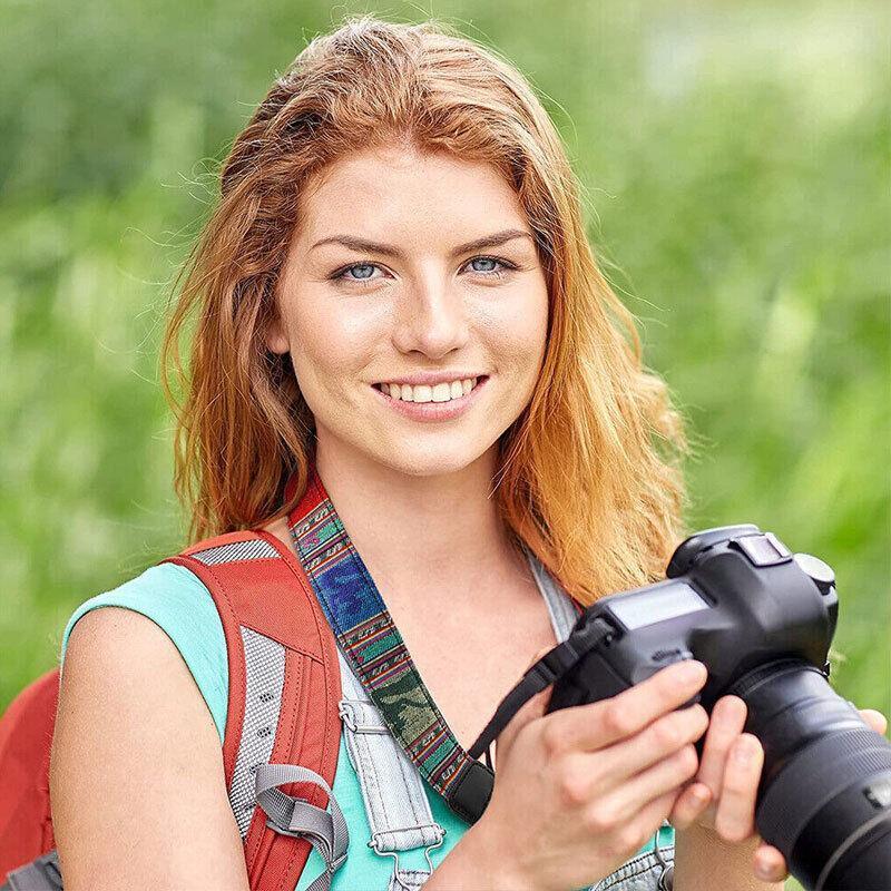 Camera Strap Compatible With Sony Nikon Olympus Dslr Canon Vintage Shoulder Neck - Red