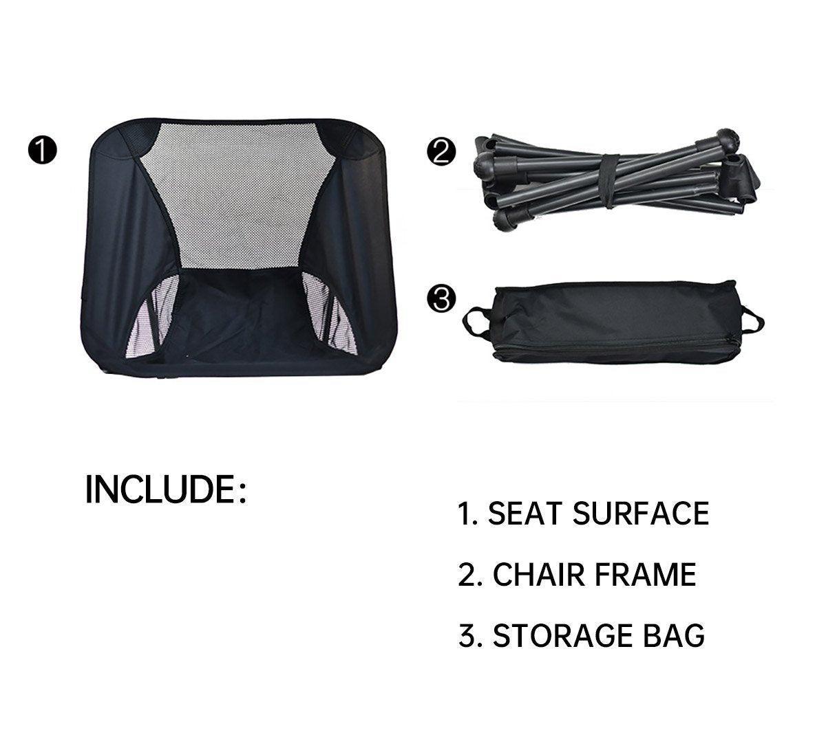 Outdoor Portable Lightweight Folding Camping Chair High Back Fishing Chair - Grey