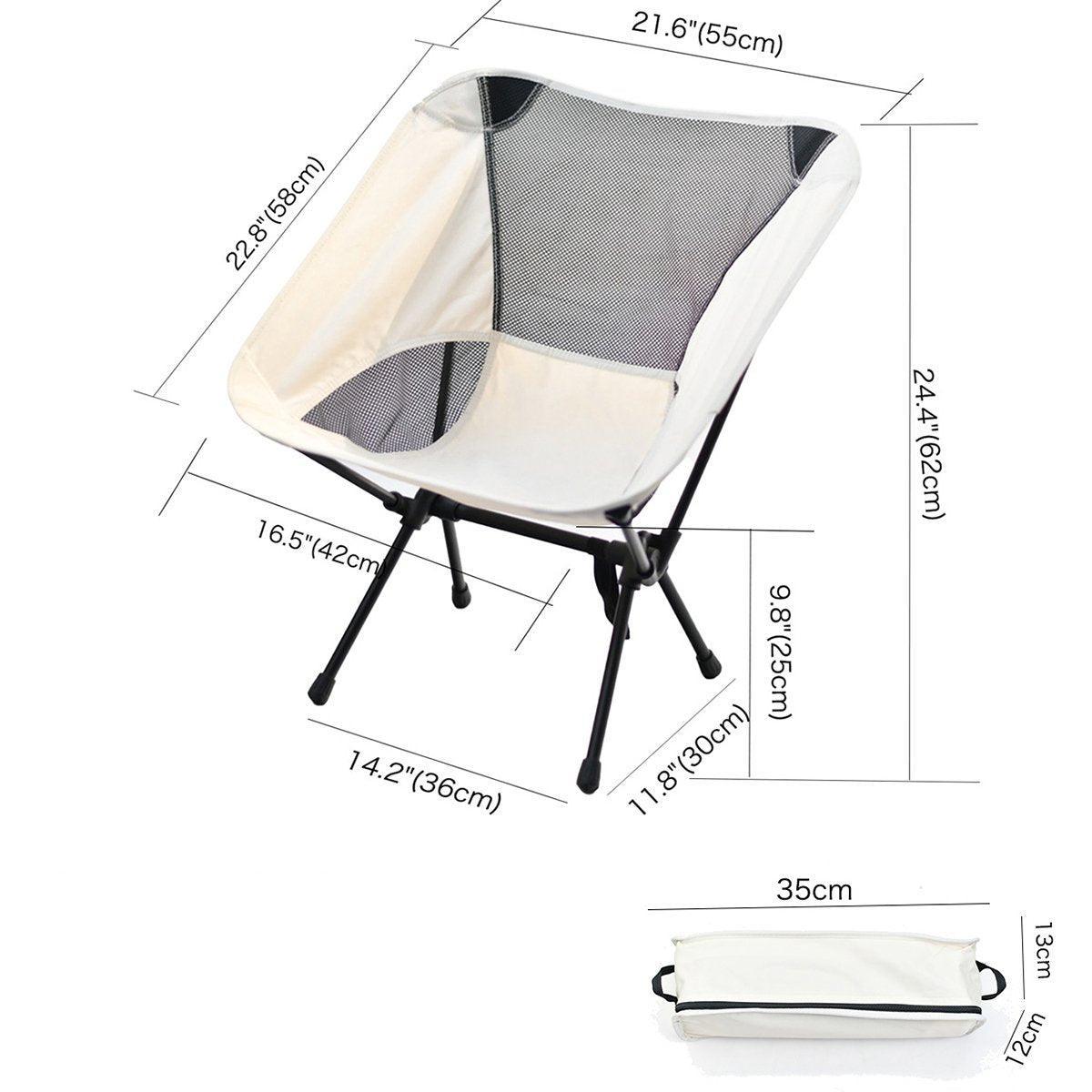 Outdoor Portable Lightweight Folding Camping Chair High Back Fishing Chair - Red