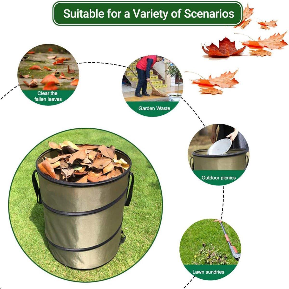 Folding Garden Leaf Bin Portable Outdoor Storage Bucket Camping Trash Can