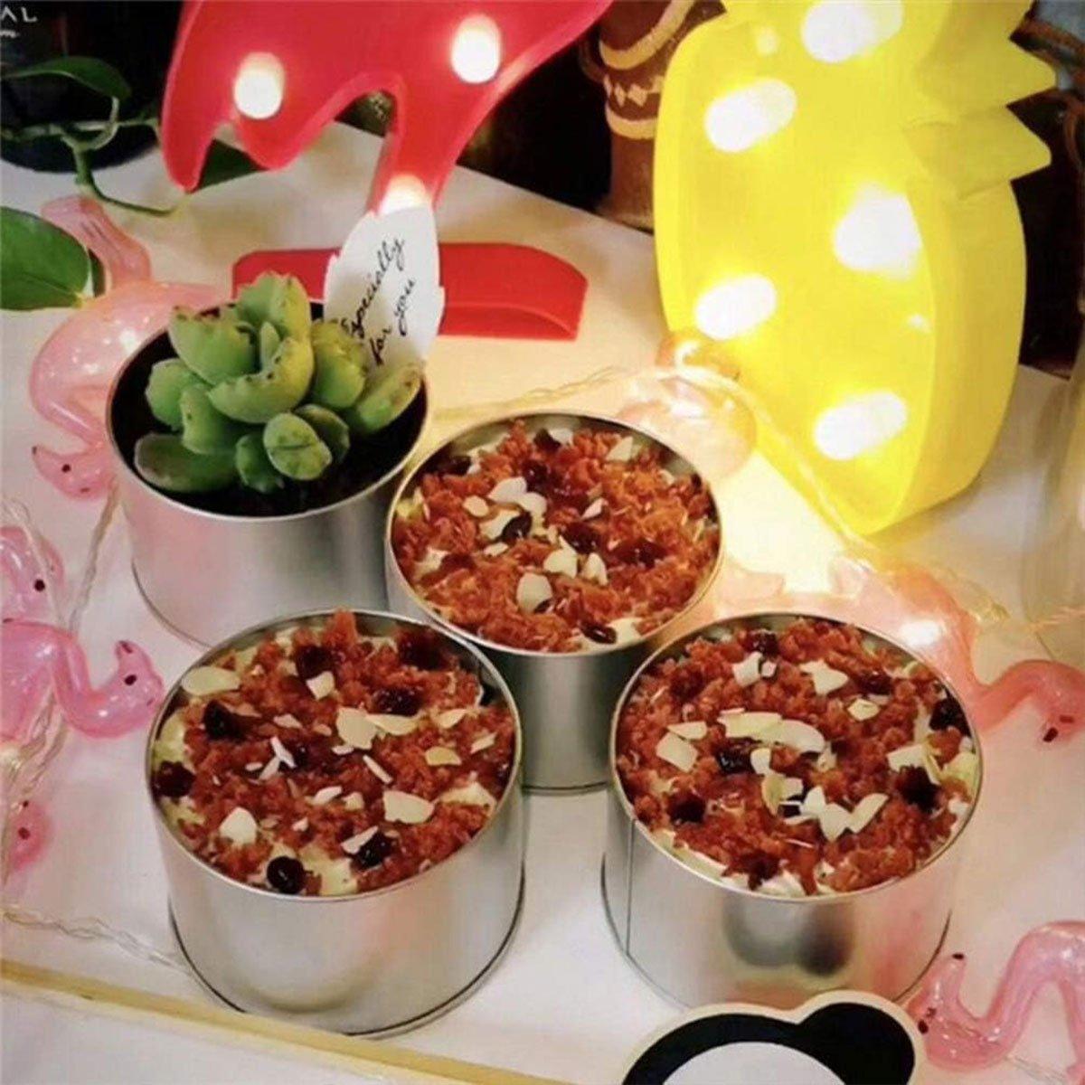 10pcs Open Window Cake Tin Box Bakery Biscuit Packaging Storage Tin Box Set - Sliver