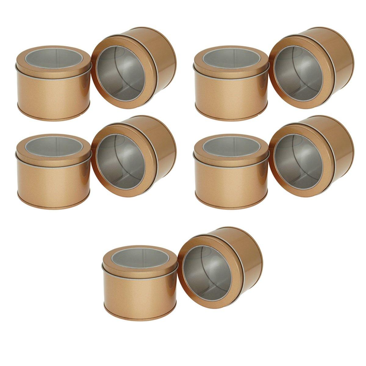 10pcs Open Window Cake Tin Box Bakery Biscuit Packaging Storage Tin Box Set - Sliver