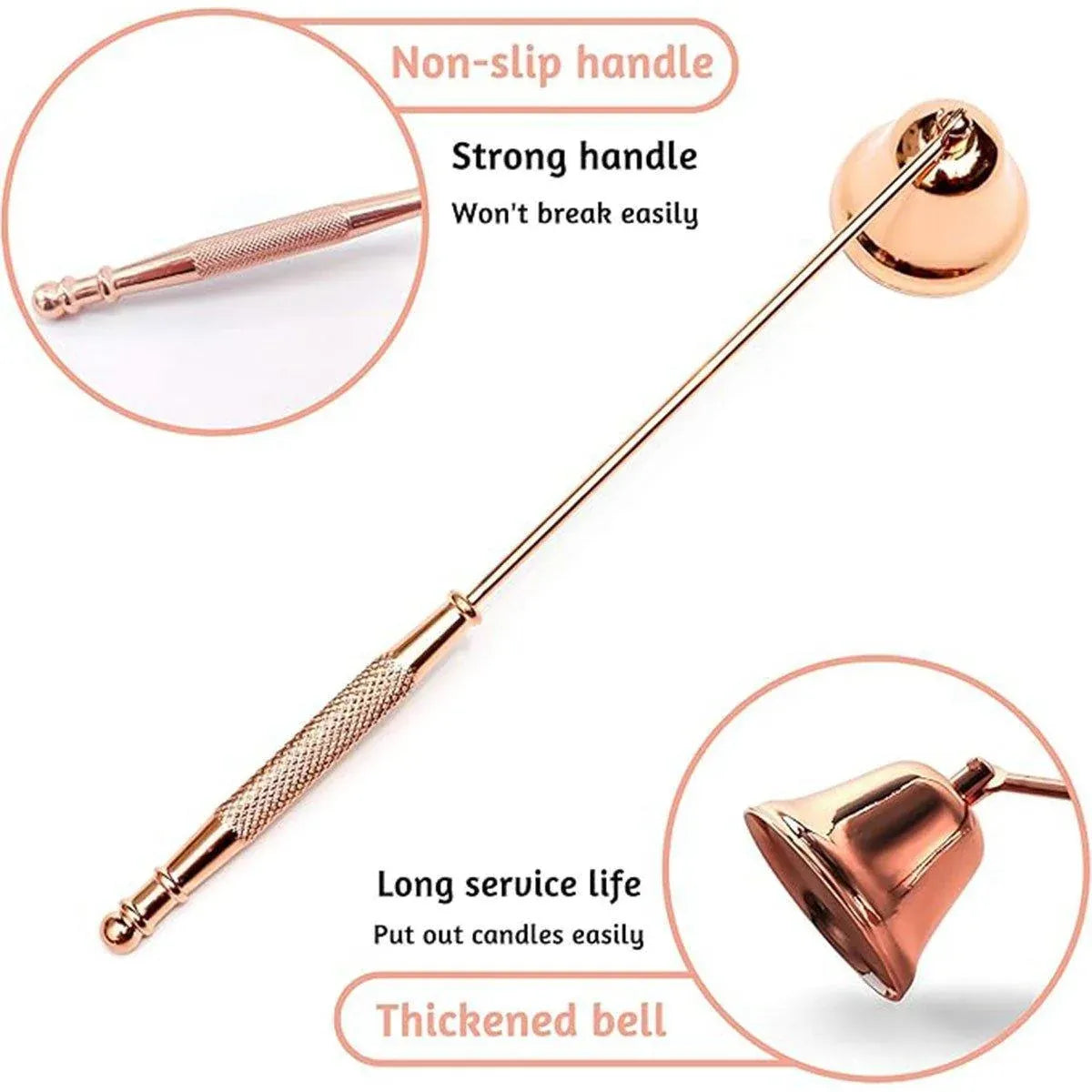 Stainless Steel Candle Flame Snuffer Candle Stopper Wick Snuffer Home Candle Tool - Black