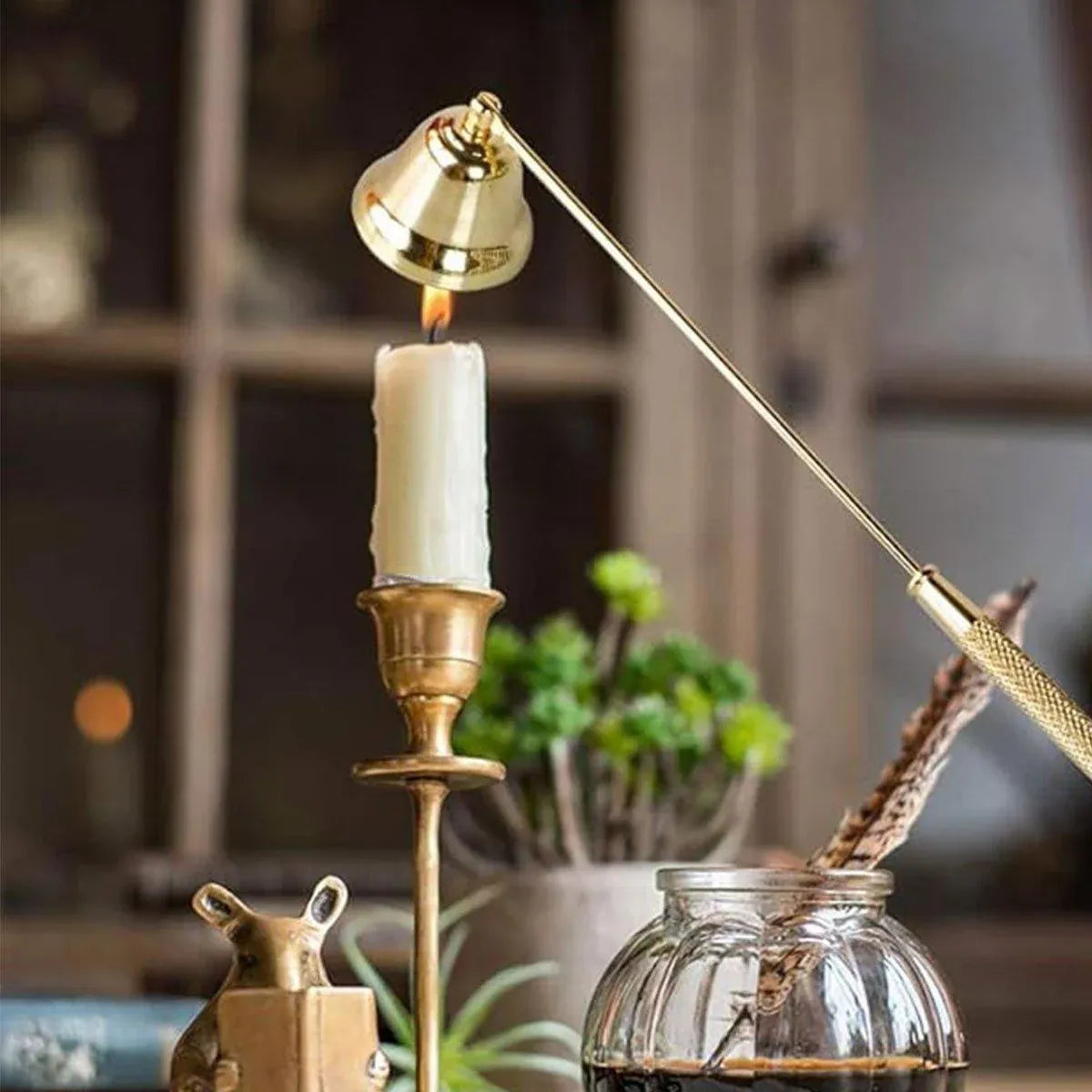 Stainless Steel Candle Flame Snuffer Candle Stopper Wick Snuffer Home Candle Tool - Black