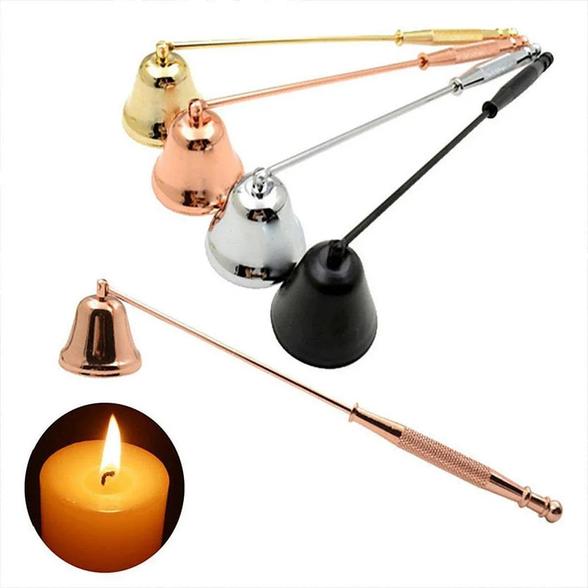 Stainless Steel Candle Flame Snuffer Candle Stopper Wick Snuffer Home Candle Tool - Black