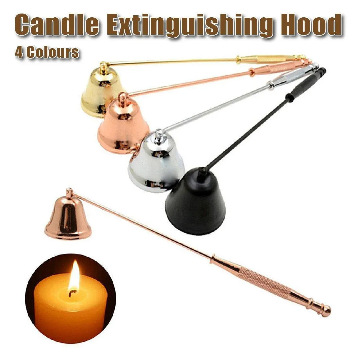 Stainless Steel Candle Flame Snuffer Candle Stopper Wick Snuffer Home Candle Tool - Black