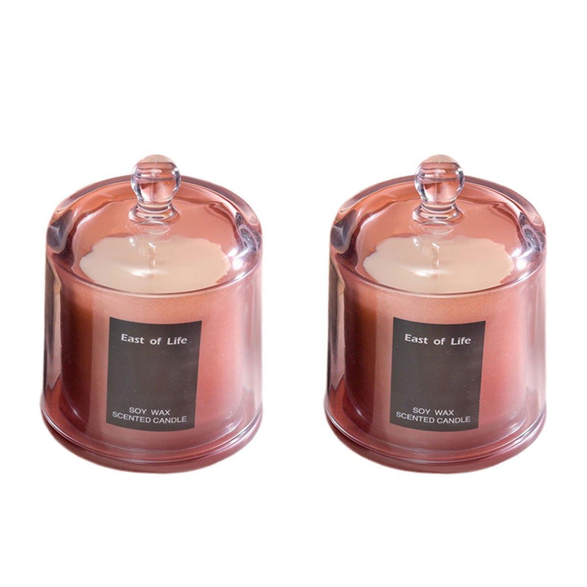 2Pcs Smokeless Glass Aromatherapy Candles Scented Gift Set for Relaxation - Lime Basil