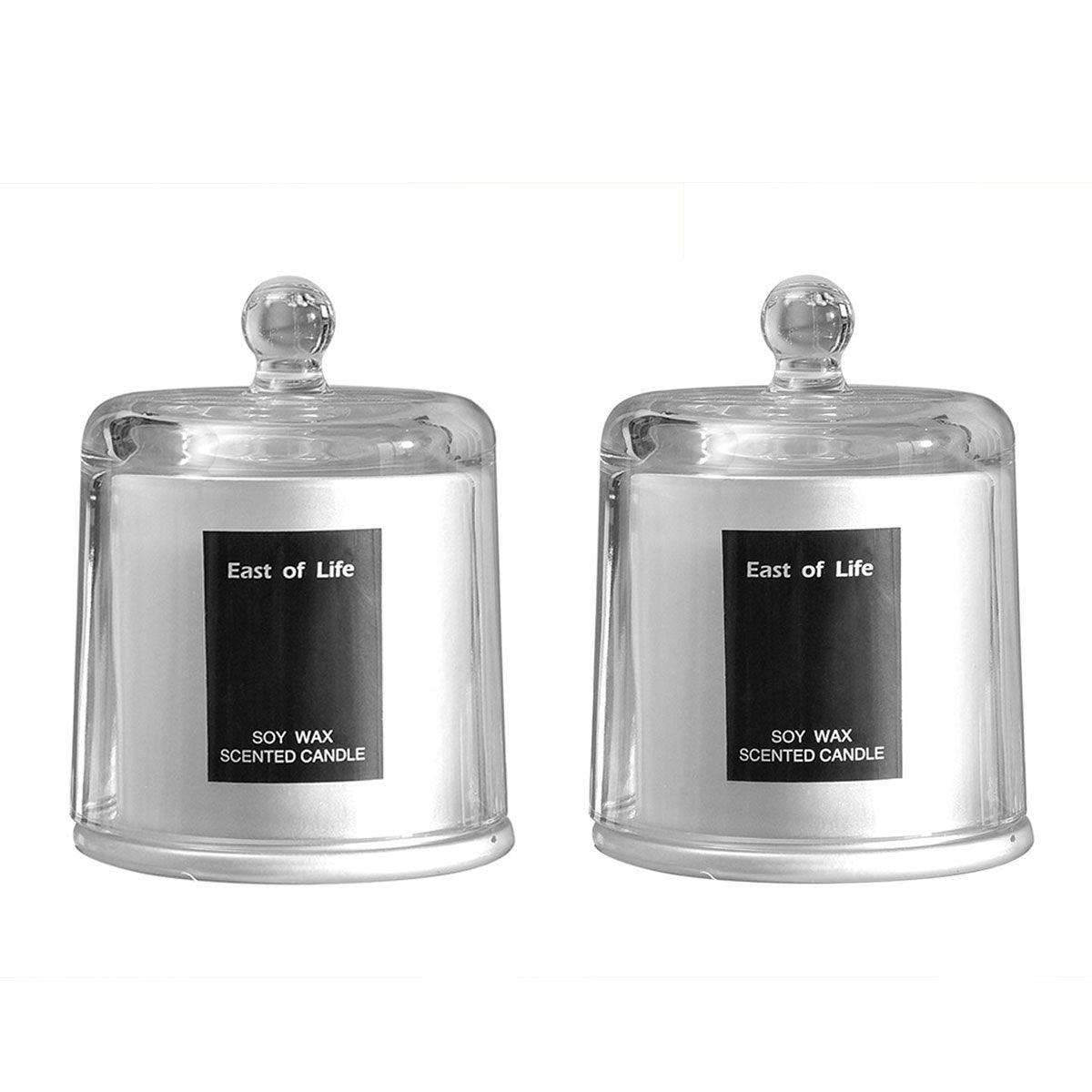 2Pcs Smokeless Glass Aromatherapy Candles Scented Gift Set for Relaxation - Lime Basil